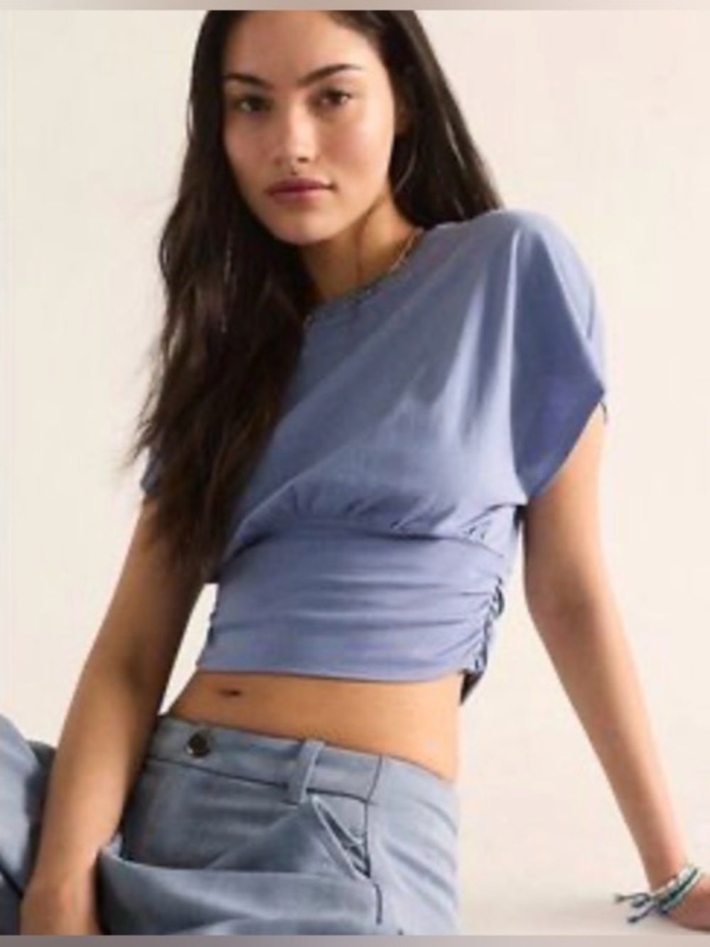 Free People Ralphie tee. NWT. New England blue